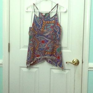 Open back paisley shirt